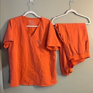 Figs Vibrant Orange Scrub Ensemble